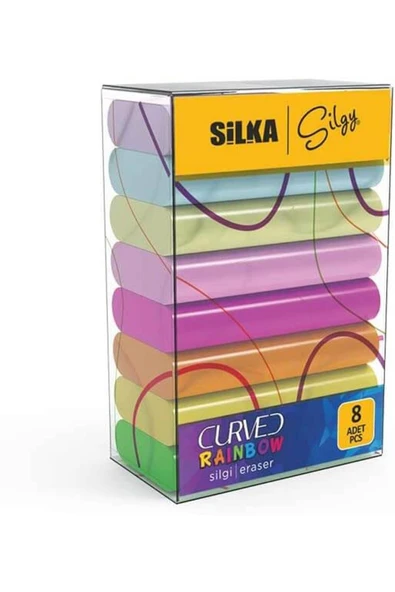 Silgy 8'li Curved Rainbow Silgi Seti