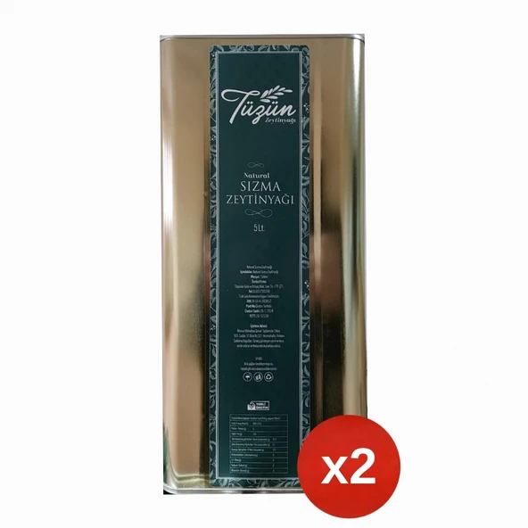 5 Lt x 2 Teneke Tüzün Natural Sızma Zeytinyağı
