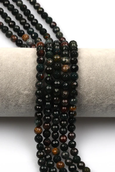 Kan Taşı Doğaltaş Dizi 6 mm Fasetli Küre Kesim ürün görseli