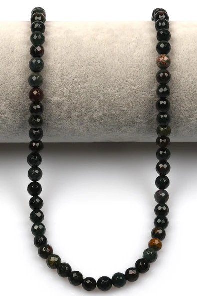 Kan Taşı Doğaltaş Dizi 6 mm Fasetli Küre Kesim - Resim 2