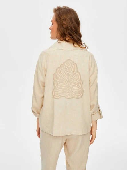 Faik Sönmez Kadın Kontrast Dikiş Detaylı Astarsız Track Ceket - Resim 11