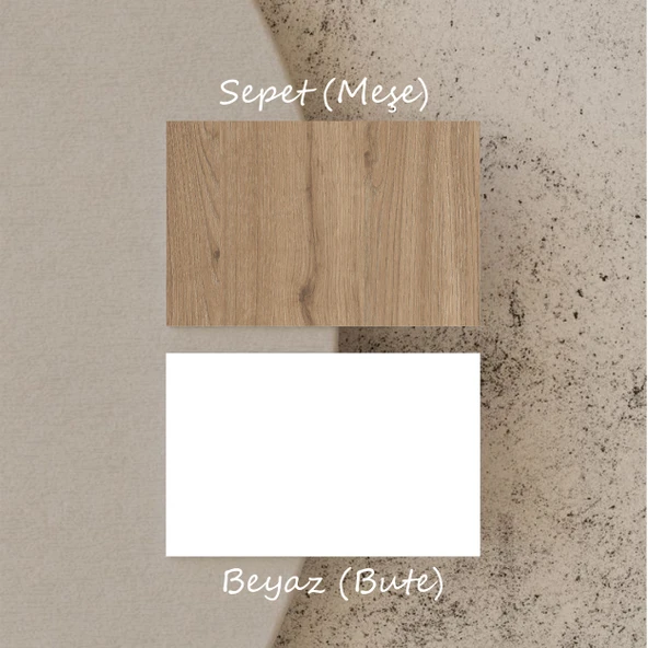 Set 5089-5072-5084 Rapsody Sol Aynalı 7 Kapaklı (MEMBRAN) 9 Askılı Bohem Portmanto Sepet-beyaz - 7