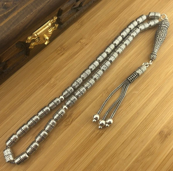 925 Ayar Gümüş Kapsül Kesim Tesbih Model 1 ürün görseli 1