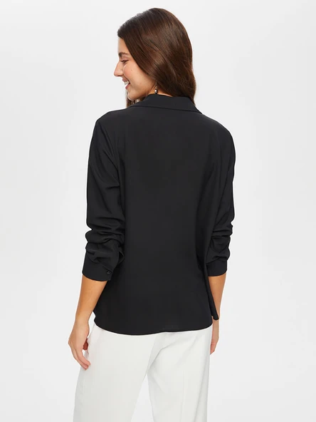 Faik Sönmez Kadın Zincir Şerit Detaylı Şık Gömlek 25YUS25GML014 - 8