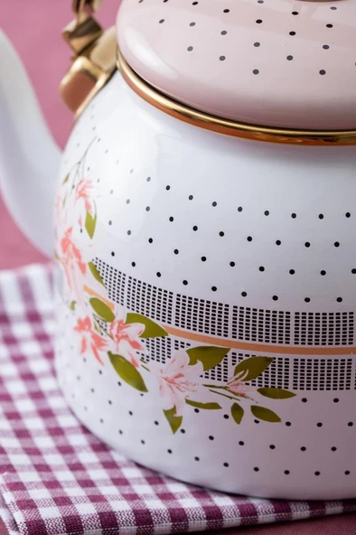 Acar Qualita Flower Emaye Bitki Çayı Demliği XAP-06504 - 2