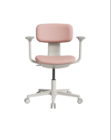 Tesla Comfort Çalışma Koltuğu - Pembe Kumaş 61x74-86x60 cm - 5