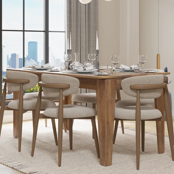 Sephia Açılır Yemek Masası - Oslo Ceviz 160x75x90 cm - 3