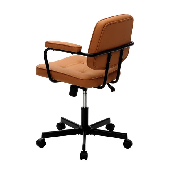 Button Çalışma Sandalyesi S.Deri - Koyu Hardal 62x77-87x60 cm - 8