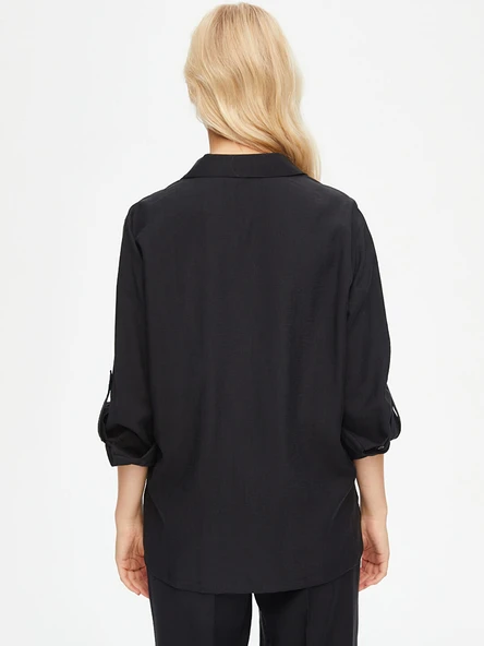 Faik Sönmez Kadın Zincir Ve Boncuk Nakışlı Liyoselli Gömlek U69300 - 8