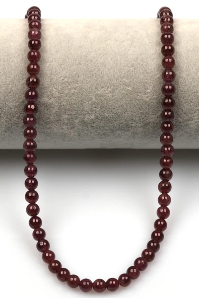 Pembe Garnet (A Kalite) Doğaltaş Dizi 6 mm Küre Kesim - Resim 2
