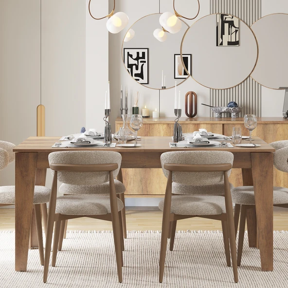 Sephia Açılır Yemek Masası - Oslo Ceviz 160x75x90 cm - 4