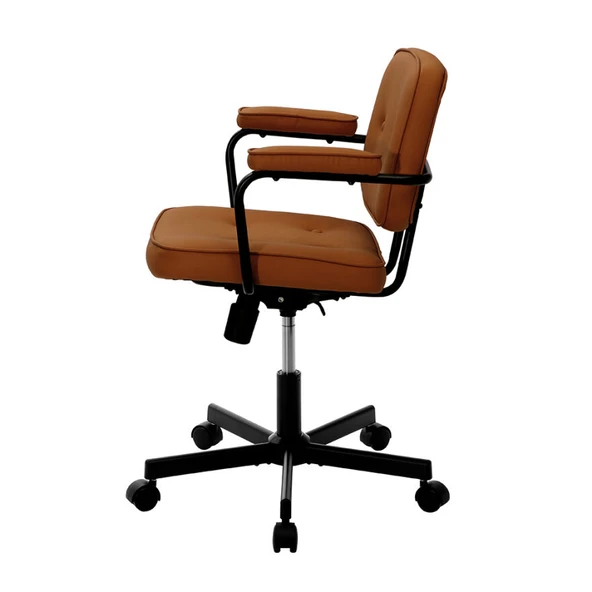 Button Çalışma Sandalyesi S.Deri - Koyu Hardal 62x77-87x60 cm - 10