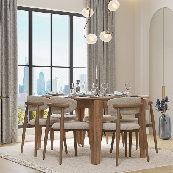 Sephia Açılır Yemek Masası - Oslo Ceviz 160x75x90 cm - 2