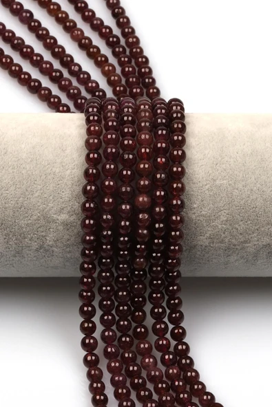 Pembe Garnet (A Kalite) Doğaltaş Dizi 6 mm Küre Kesim ürün görseli