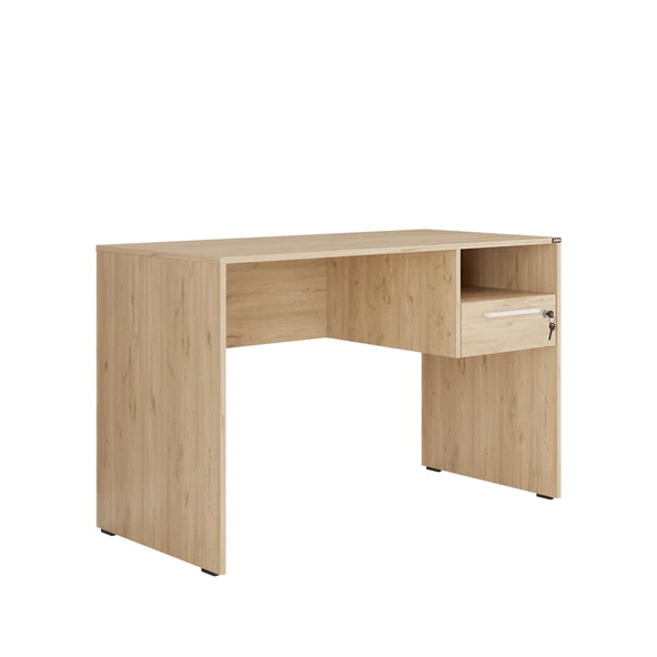 Concept Kilitli Çekmeceli Çalışma Masası - Florida Meşe 120x75x60 cm - 6