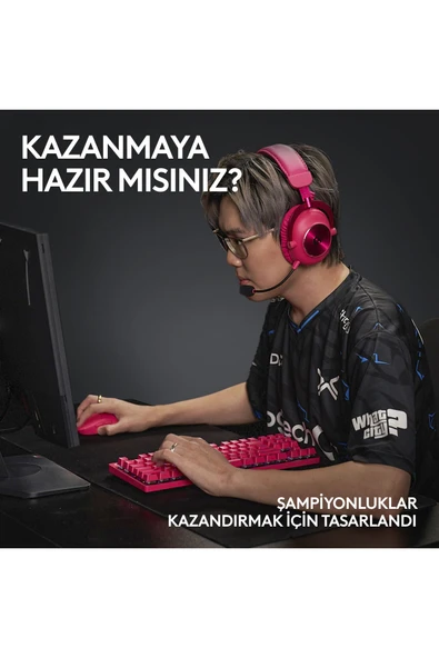 Logitech G PRO X Superlight 2 Lightspeed Hero Şarjlı Optik Kablosuz Oyuncu Mouse Pembe 910-006798 - 5