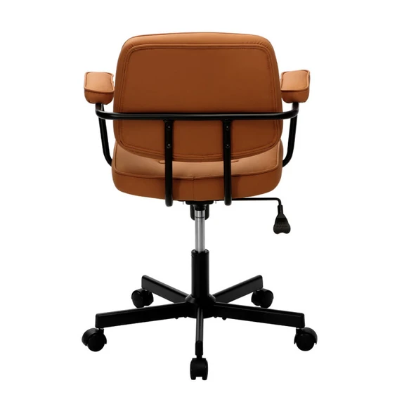 Button Çalışma Sandalyesi S.Deri - Koyu Hardal 62x77-87x60 cm - 2