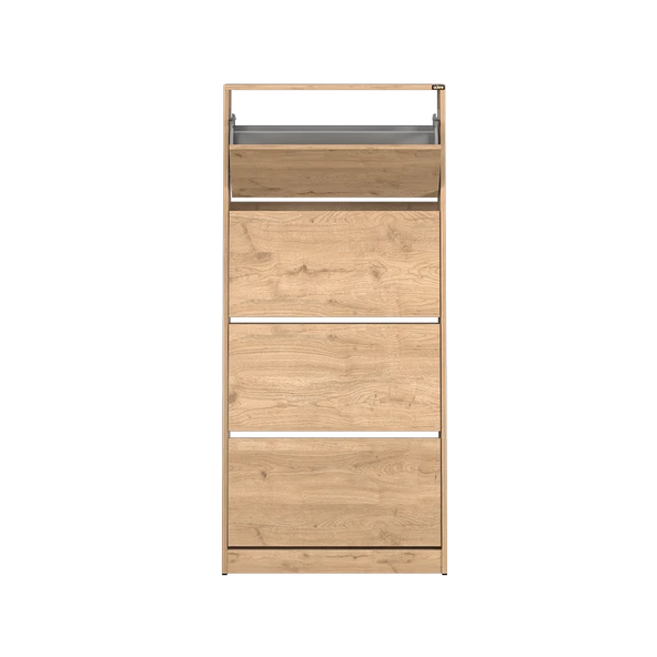Flat Duo 4 Katlı Geniş Ayakkabılık - Florida Meşe 73x157x26 cm - 3