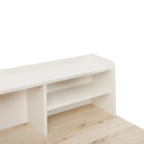 Tower Raflı Çalışma Masası - Ceviz / Krem 115,5x55x106 cm