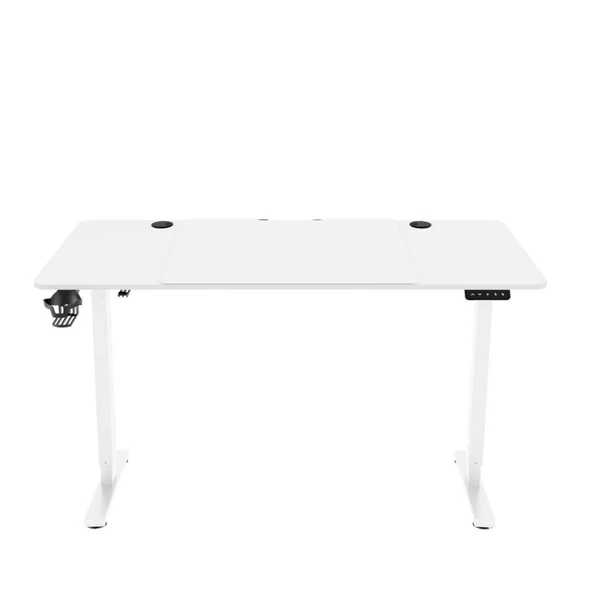 Adore Gaming Maestro-X Yükseklik Ayarlı Oyuncu Masası - Beyaz 140x72-117x60 cm - 10