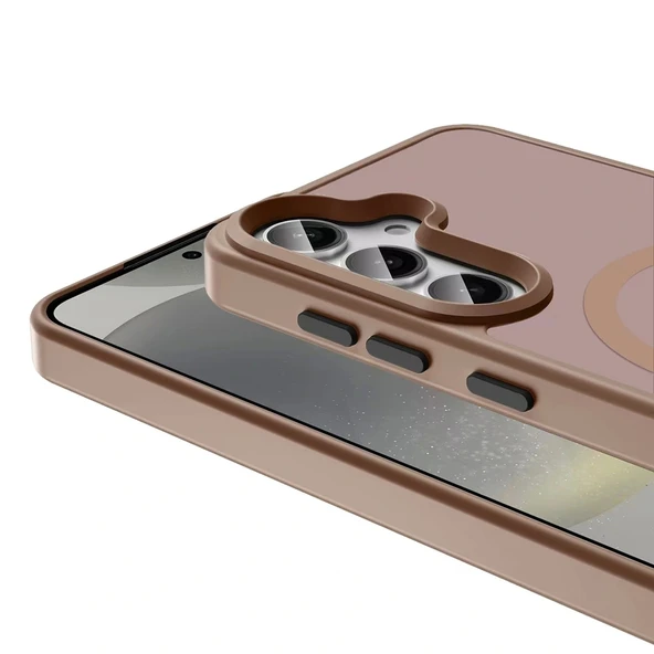 Samsung  Samsung  GalaxyS25 Plus Kılıf Magsafe Şarj Özellikli Mat Arka Yüzey Sio Kapak - Resim 9