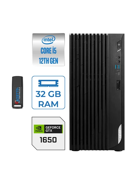 Msı Pro DP180 Intel Core I5 12400 32GB 2tb SSD 4GB/GTX1650/128BIT Freedos Masaüstü Bilgisayar 1650MS422XTRF10 + Zettausbbellek