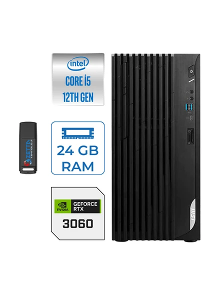 Msı Pro DP180 Intel Core I5 12400 24GB 512GB SSD 12GB/RTX3060 Windows 11 Home Masaüstü Bilgisayar 3060MS422XTRH04 + Zettausbbellek