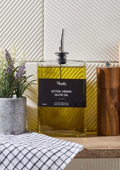 Cam Yağdanlık - Sosluk, Sirkelik, Yağlık - Gümüş Başlık - 500 ML - 4