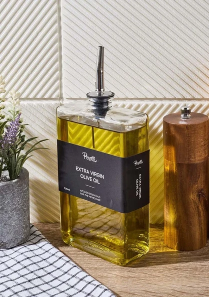 Cam Yağdanlık - Sosluk, Sirkelik, Yağlık - Gümüş Başlık - 500 ML