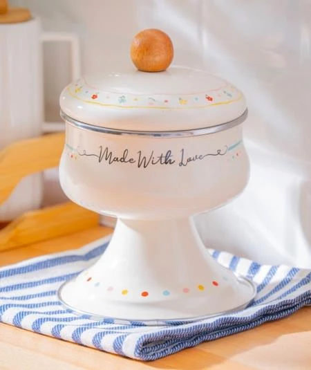 Made With Love Emaye Ayaklı Şekerlik - 12 cm ürün görseli 1