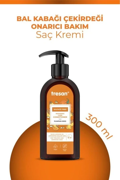 Tresan Bal Kabağı Çekirdeği Onarıcı Sülfatsız Bakım Saç Kremi 300 ml - 4