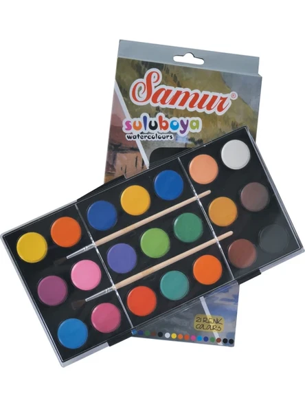SAMUR 21 RENKLİ SULU BOYA