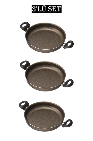 Kuvars 3'lü Sahan Set 18 - 20 - 22 Cm