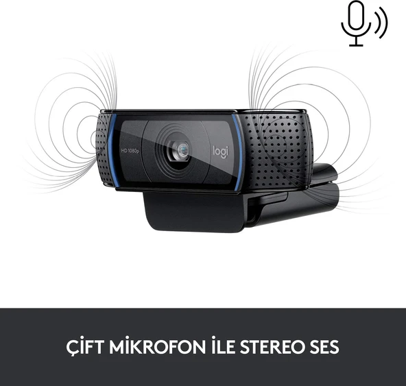 Logitech C920 PRO HD 1080p Stereo Ses ile Web Kamerası - Siyah - 4