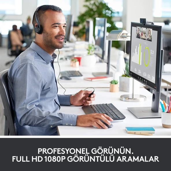 Logitech C920 PRO HD 1080p Stereo Ses ile Web Kamerası - Siyah - 2