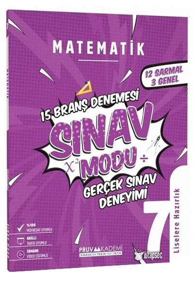 7. Sınıf Matematik Sınav Modu 15 Deneme Pruva Akademi