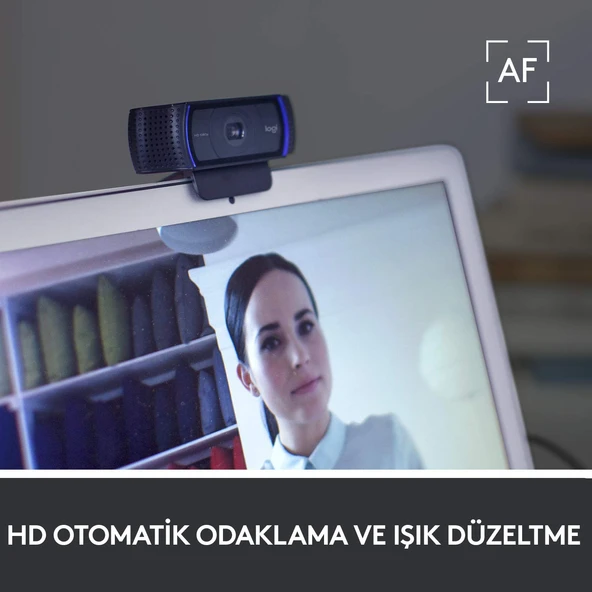 Logitech C920 PRO HD 1080p Stereo Ses ile Web Kamerası - Siyah - 3