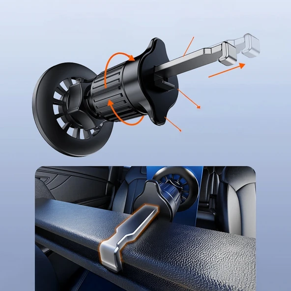 YC-19 Magnetik 360 Derece Oynar Başlıklı Telefon Tutucu Havalandırma Tasarım - 10