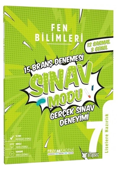 7. Sınıf Fen Bilimleri Sınav Modu 15 Deneme Pruva Akademi