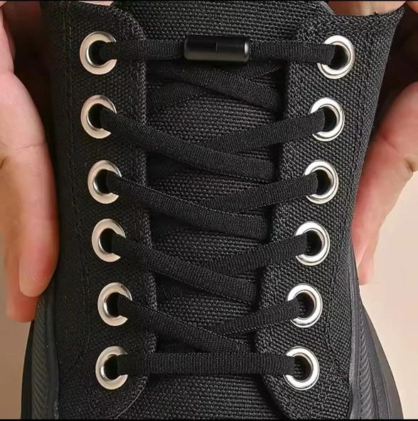 SRTfootcare Akıllı Vidalı Kilitli Elastik Outdoor Ayakkabı Bağcığı Yassı 100cm 1 Çift - 6