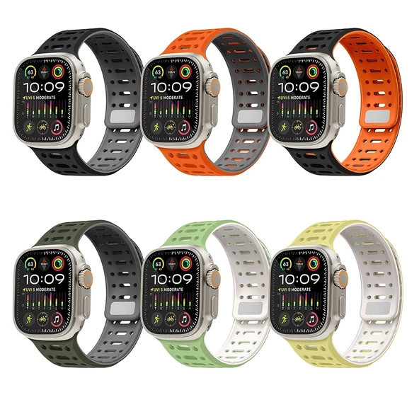 Watch Ultra 49mm KRD-124 Silikon Kordon Strap Kayış - Resim 9