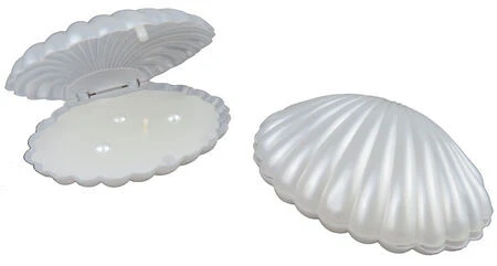 Sedefli İnci Detaylı İstiridye Kutuda Mum (12 ADET) - 2