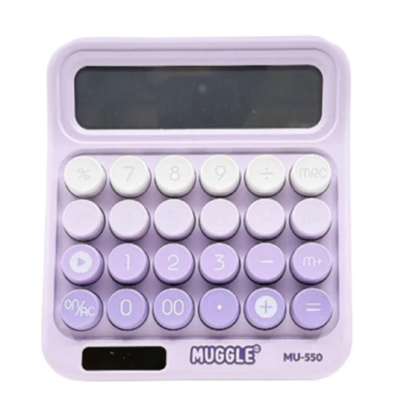 Muggle MU-550 Masaüstü 12 Haneli Pilli Hesap Makinesi Mor