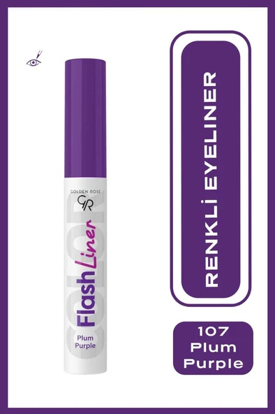Golden Rose Flash Liner Colered Eyeliner No:107 Plum Purple - Renkli Eyeliner