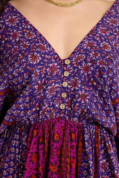 V Yaka Beli Lastikli Sırt Dekolteli Mini Elbise - 6