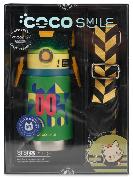Vagon Life Robot Straw Termos Matara Yeşil 500 Ml - 2