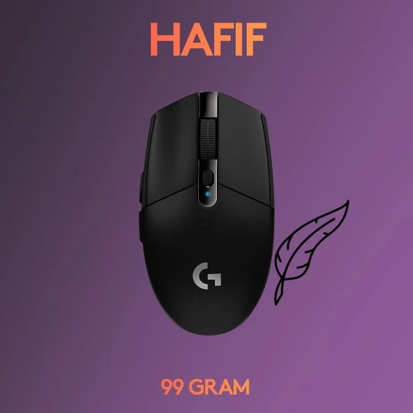 Logitech G G305 LIGHTSPEED 12.000 DPI Kablosuz Oyuncu Mouse - Siyah - 5