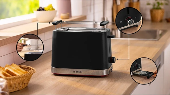 Bosch TAT4M223 Ekmek Kızartma Makinesi Siyah - 2