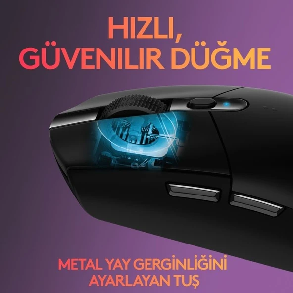 Logitech G G305 LIGHTSPEED 12.000 DPI Kablosuz Oyuncu Mouse - Siyah - 7