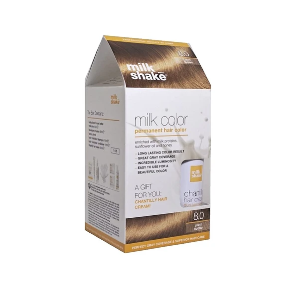 Milk Shake 8 Açık Kumral Saç Boyası + Saç Kremi 50 ml Set - 1